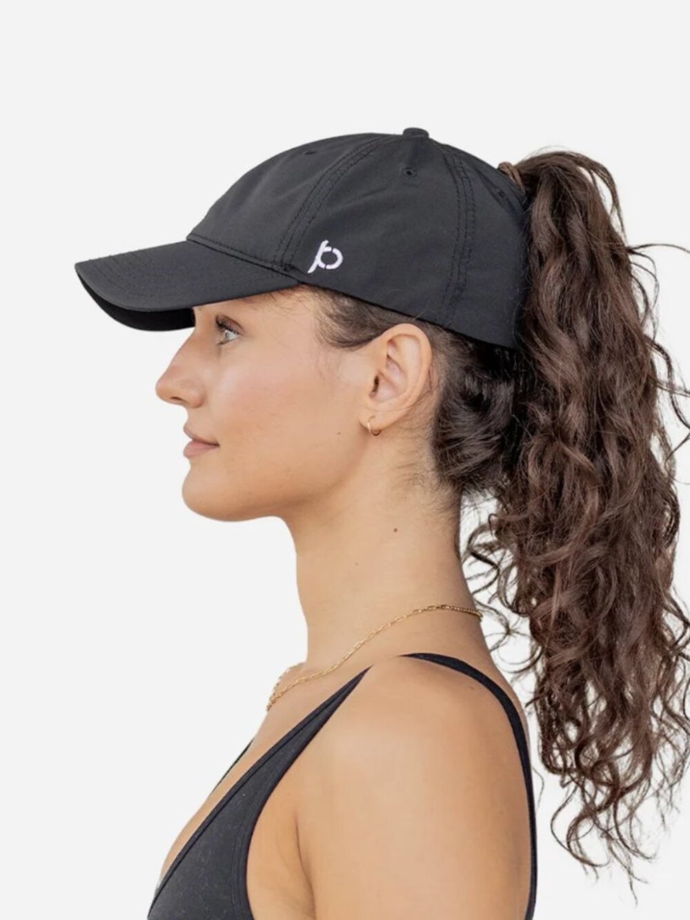 Ponyback Sporty Fit Hat Black Small Medium